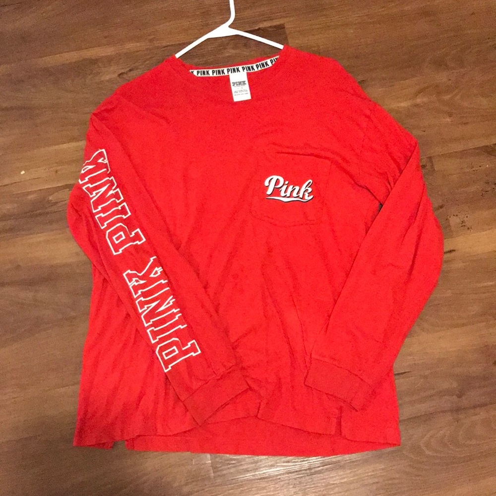 Long sleeve pink tee